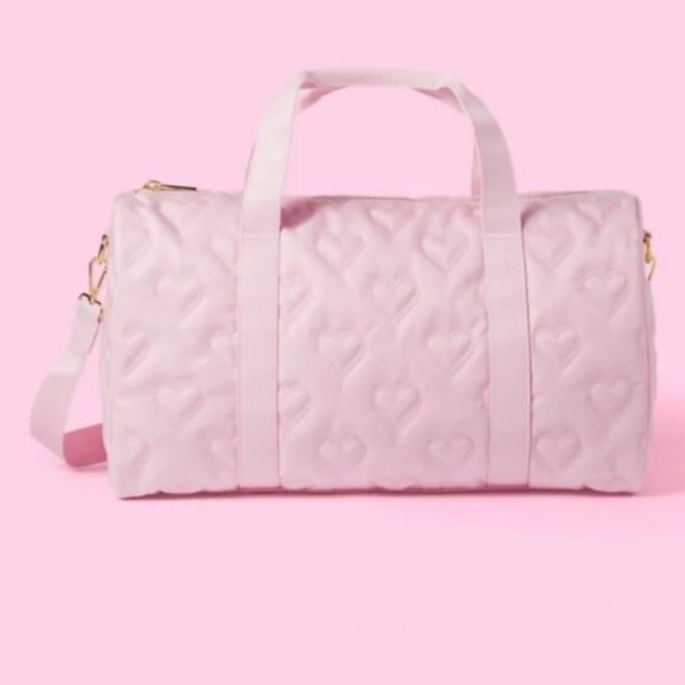 New Stoney Clover Lane x Target Quilted Hearts Duffle Bag SCL Light Pink  NWT